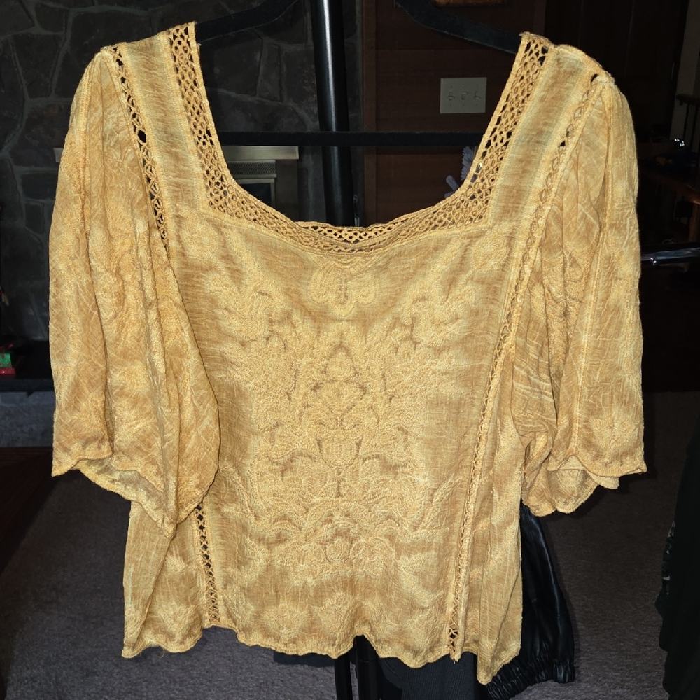 Democracy Mustard Yellow Blouse